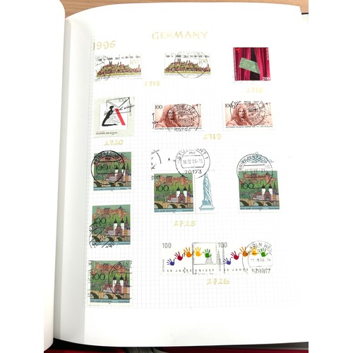 357 - Selection of 6 stamp albums to include Germany, Grand prix cars , Jet planes etc