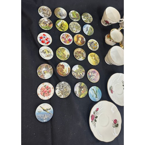 182 - Selection of miniature centenary plates, selection of collectors cups and saucers to include Paragon... 