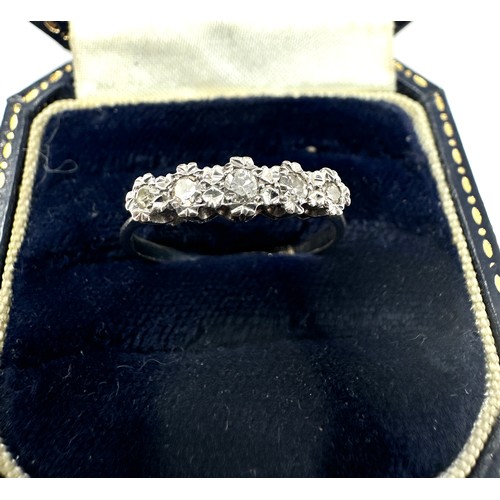 161 - 18ct gold diamond five stone ring (2.1g)