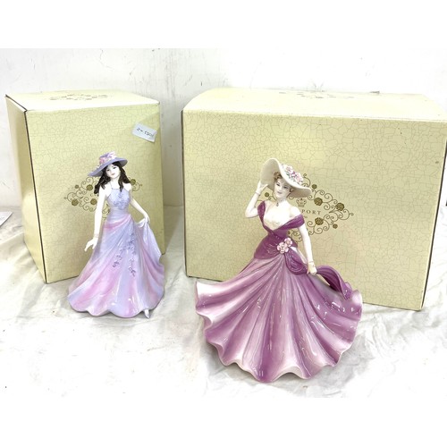 598 - Two Coalport lady figures with box, includes Ladies of Fashion Emma and Helena