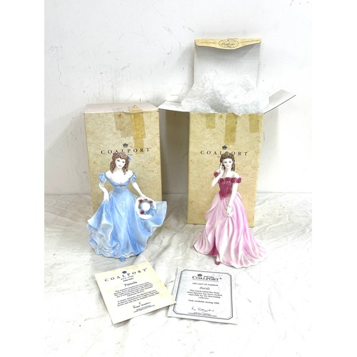 607 - Two Coalport lady figures with box, includes ladies of fashion Pamela and Sarah