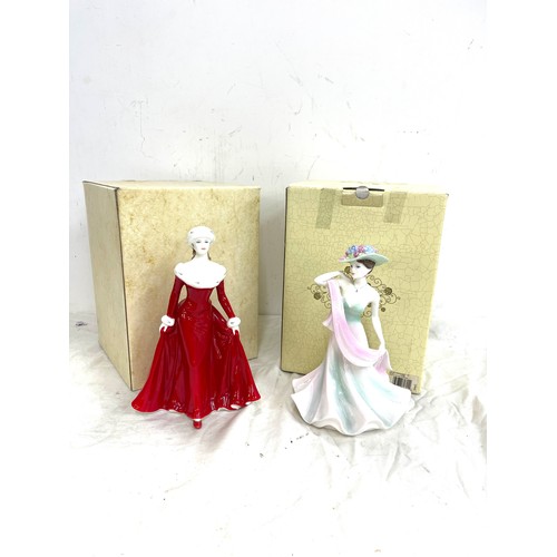 591 - Coalport lady figure and a Royal Doulton figure  with box, includes Summer days and Winter walk