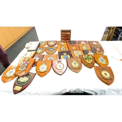 196 - Large selection of air force RAF shield plaques various squadrons