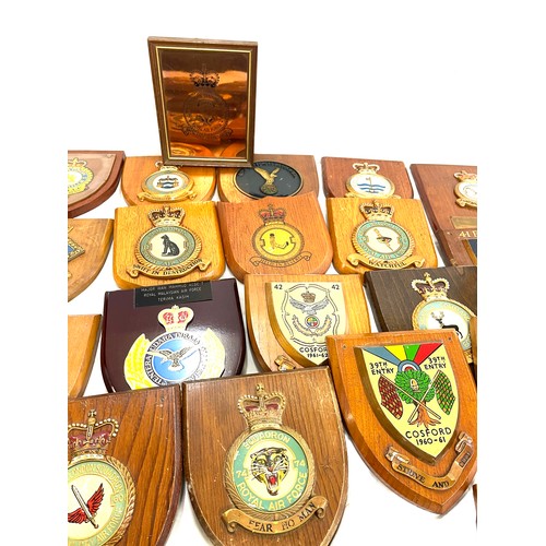 196 - Large selection of air force RAF shield plaques various squadrons