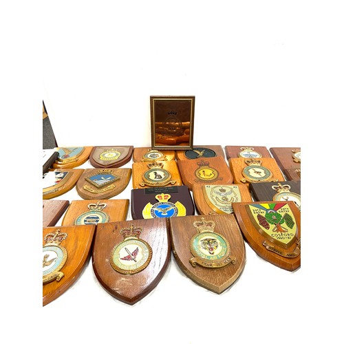 196 - Large selection of air force RAF shield plaques various squadrons