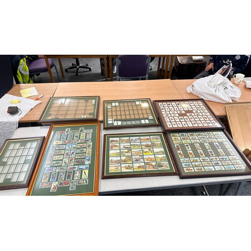 135A - Selection of Framed cigarette cards, largest measures approximately 28 inches tall