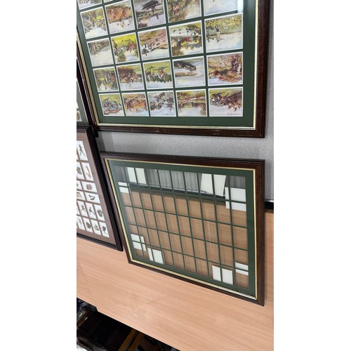 135A - Selection of Framed cigarette cards, largest measures approximately 28 inches tall