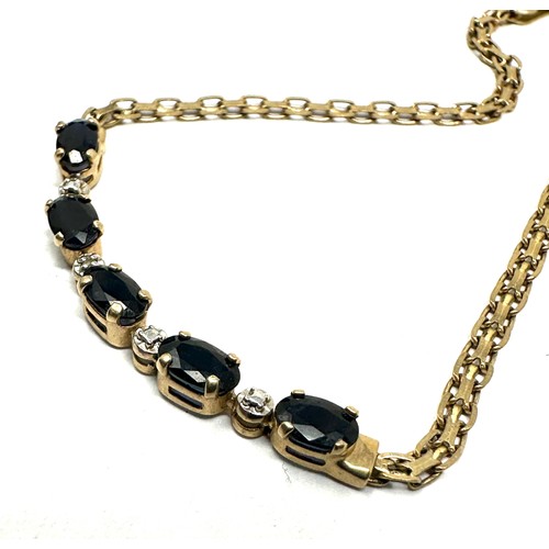 81 - 9ct gold sapphire & diamond bracelet (2g)