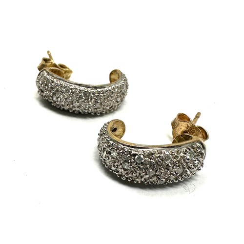 178 - 9ct gold diamond earrings (2.6g)