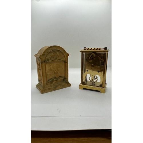 566 - Two vintage mantel clocks to include Schatz Germany and Aynsley - tallest measures approx 6 inches t... 