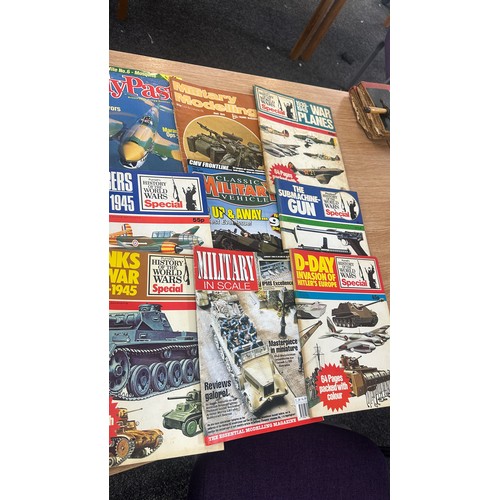 122 - Selection of vintage Military magazines to include Flypass, The Tank Story etc