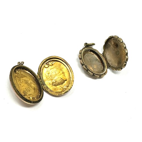 168 - 2x 9ct gold back & front patterned lockets (2.5g)