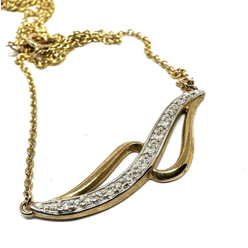 140 - 9ct gold diamond necklace (1.9g)