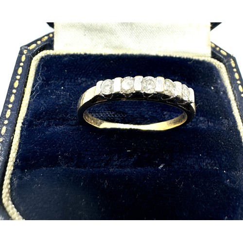 122 - 9ct gold diamond half eternity ring (1.7g)