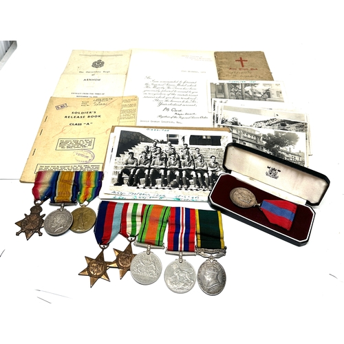 407 - WW1-WW2 Family medal groups & original paperwork & photos ww1 trio to 12637 pte w.g Langrish dorset ... 