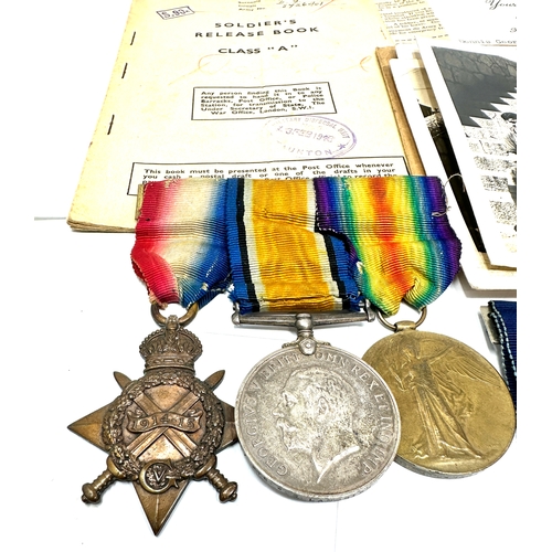 407 - WW1-WW2 Family medal groups & original paperwork & photos ww1 trio to 12637 pte w.g Langrish dorset ... 