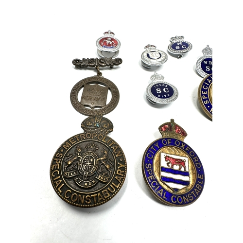 406 - 10 vintage police special constabulary badges