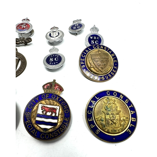 406 - 10 vintage police special constabulary badges