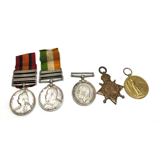 413 - Boer war & ww1 medal group to 3961 pte g butler bedford reg trio named to same person number 8444