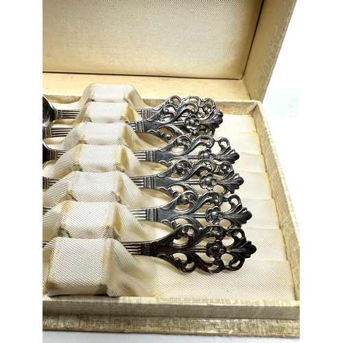 54 - set of 6 boxed scandinavian silver tea spoons