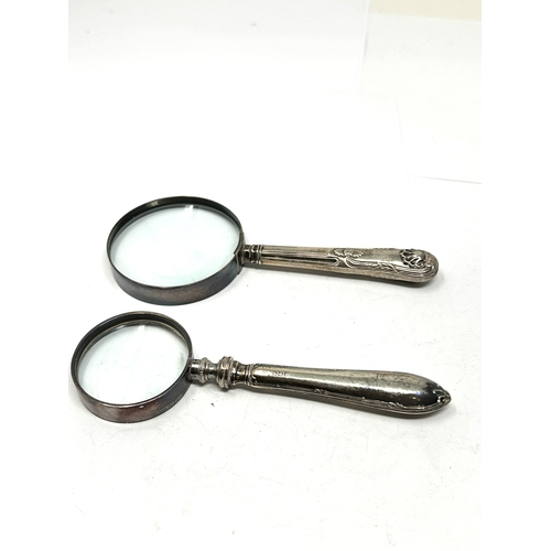 43 - 2 silver handle magnifying glasses