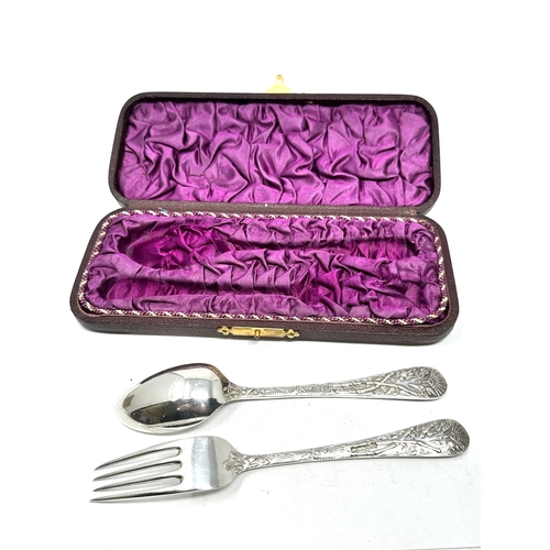 68 - Antique boxed e.p.n.s spoon & fork