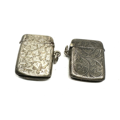 48 - 2 antique silver vesta cases