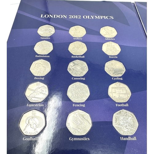 457 - British 50p Sports Coins London Olympics 2012 Circulated within folder 30 coins