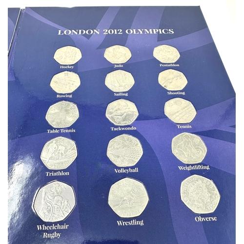 457 - British 50p Sports Coins London Olympics 2012 Circulated within folder 30 coins