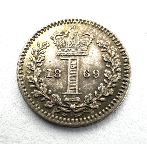 458 - Victorian 1869 silver  maundy penny