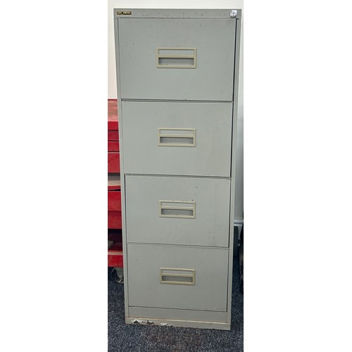 365 - 4 Drawer metal filing cabinet with key