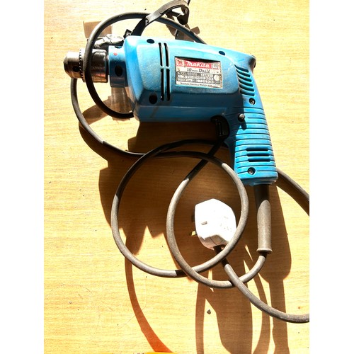 340 - 2 Makita electric drills, 1 Black and Decker, all in working order