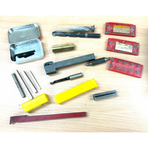 533 - Selection of Sandvik coromant lathe cutters different sizes, various lathe cutters / tools