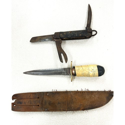 548 - Antique dagger, pig stabber pocket knife