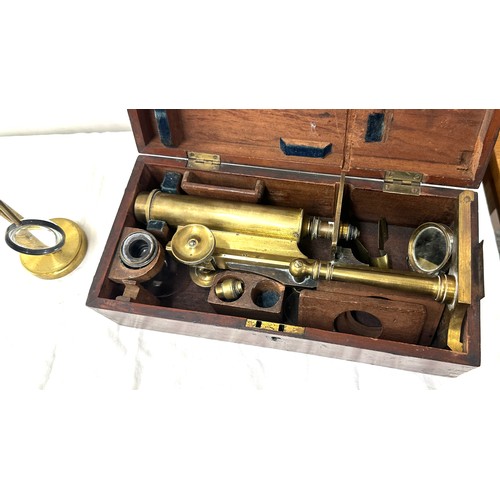 548A - Antique cased microscope marked W Ladd, 31 Chancery Lane, London