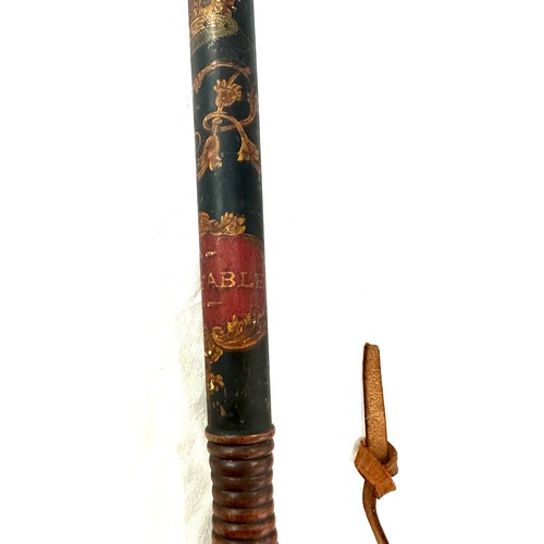 531 - Victorian hand painted police truncheon marked ' Constable