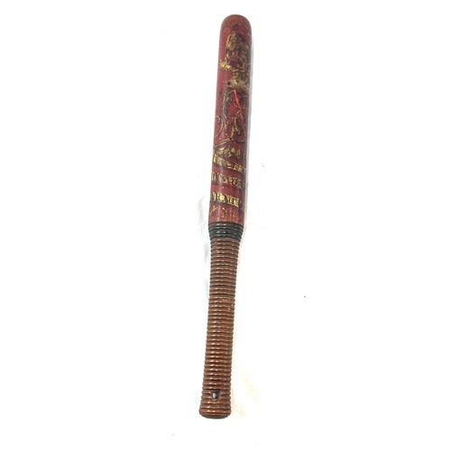 532 - Antique Georgian hand painted police truncheon