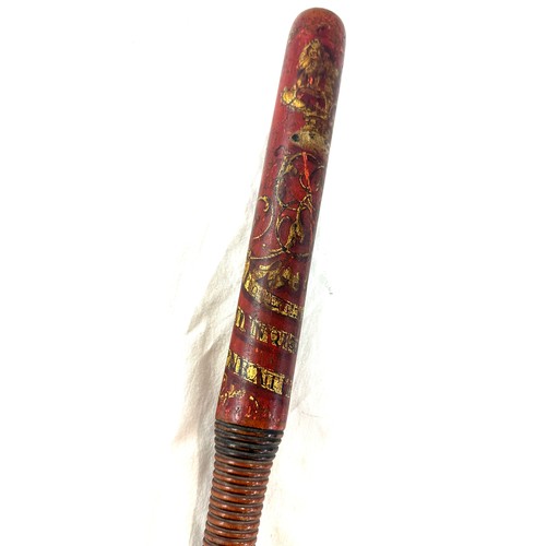 532 - Antique Georgian hand painted police truncheon