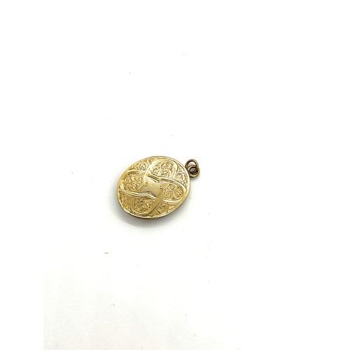 493 - Vintage 9ct hair locket, overall approximate weight 2.3g