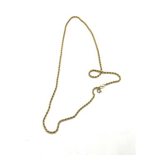 481 - 9ct gold rope chain, approximate length 46cm, Weight 2.5g