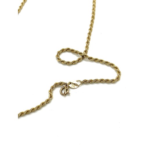 481 - 9ct gold rope chain, approximate length 46cm, Weight 2.5g