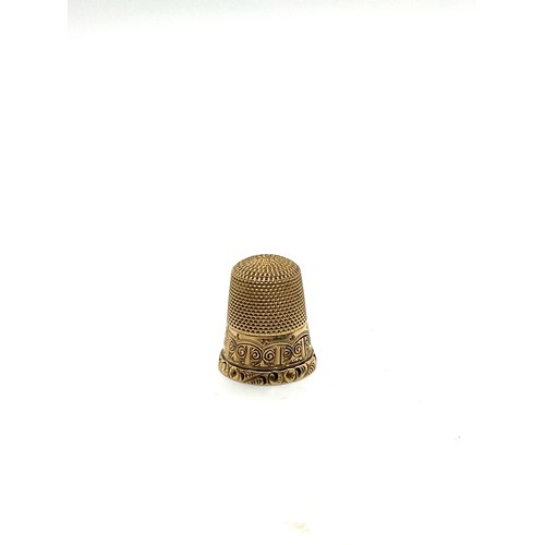 491 - 14ct gold thimble, overall weight 3.3g