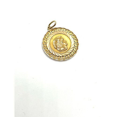 485 - 14ct gold pendant, Colosseum design, diameter of pendant 2.5cm, overall weight 3.2g