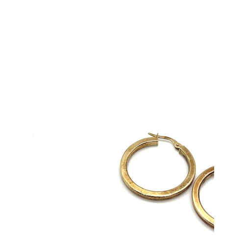 486 - 2 pairs of ladies 9ct gold hoop earrings, total overall weight 3.2g