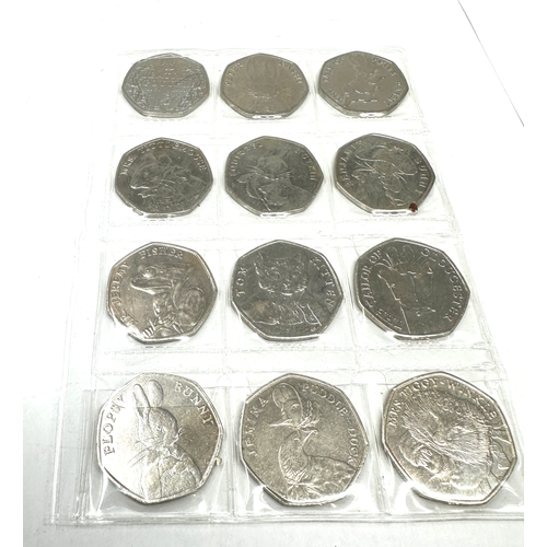 460 - 12 beatrix potter 50p coins