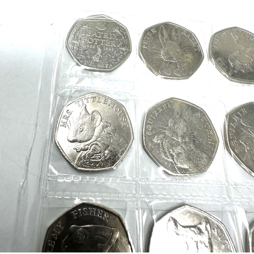 460 - 12 beatrix potter 50p coins