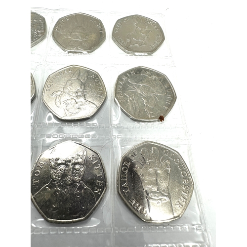 460 - 12 beatrix potter 50p coins