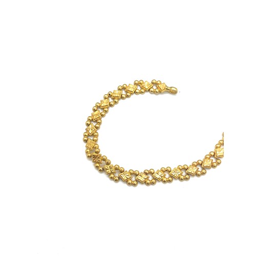 508 - 22ct gold ladies bracelet, with a repaired clasp which is 9ct gold, overall weight 12.4g, length 20c... 