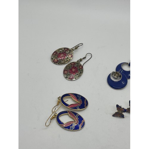 462 - Selection of ladies enamel earrings