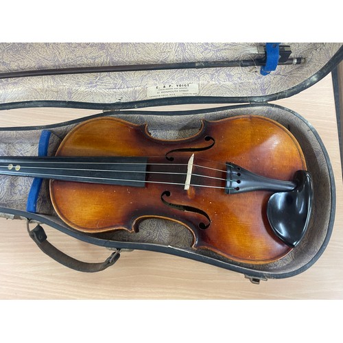 128A - Cased Anton Schaefer violin with bow